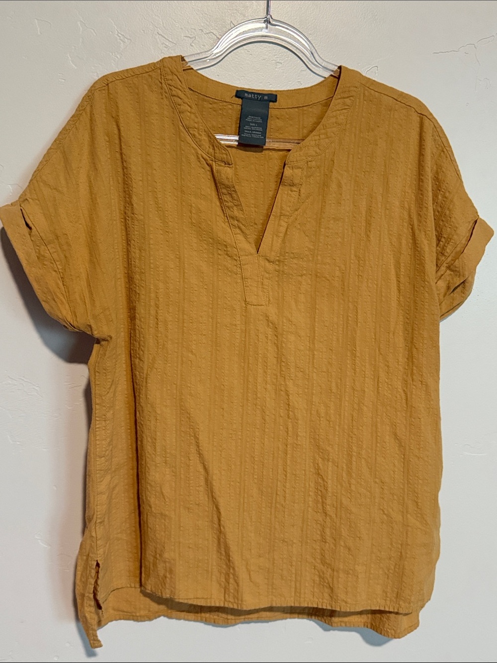 Matty M Mustard Yellow Short Sleeve Tunic Top